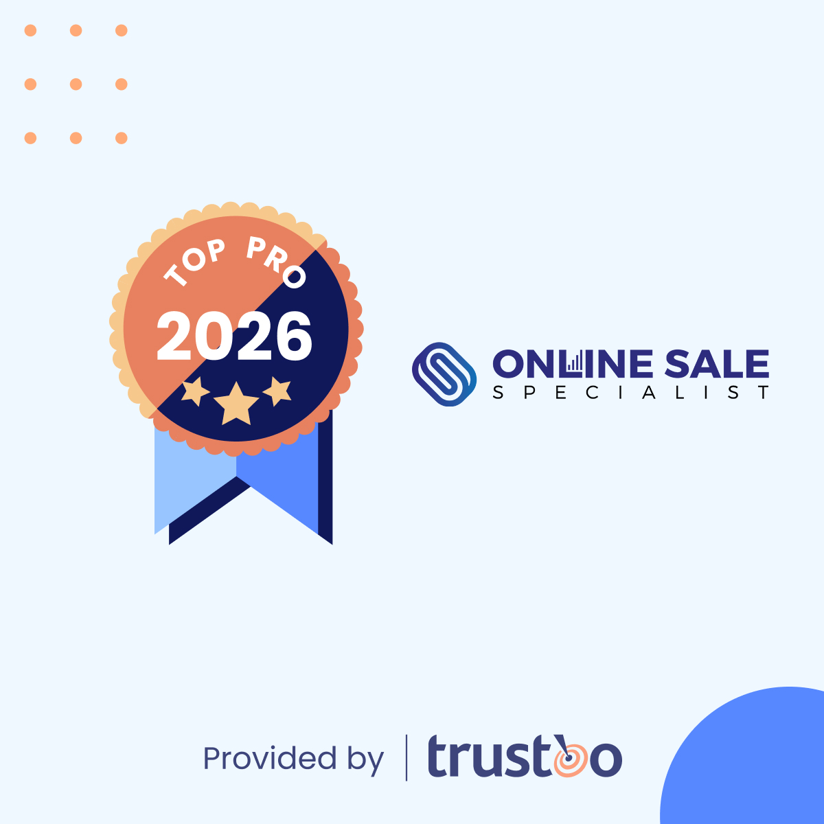 Online Sale Specialist bekroond met Top Pro badge op Trustoo
