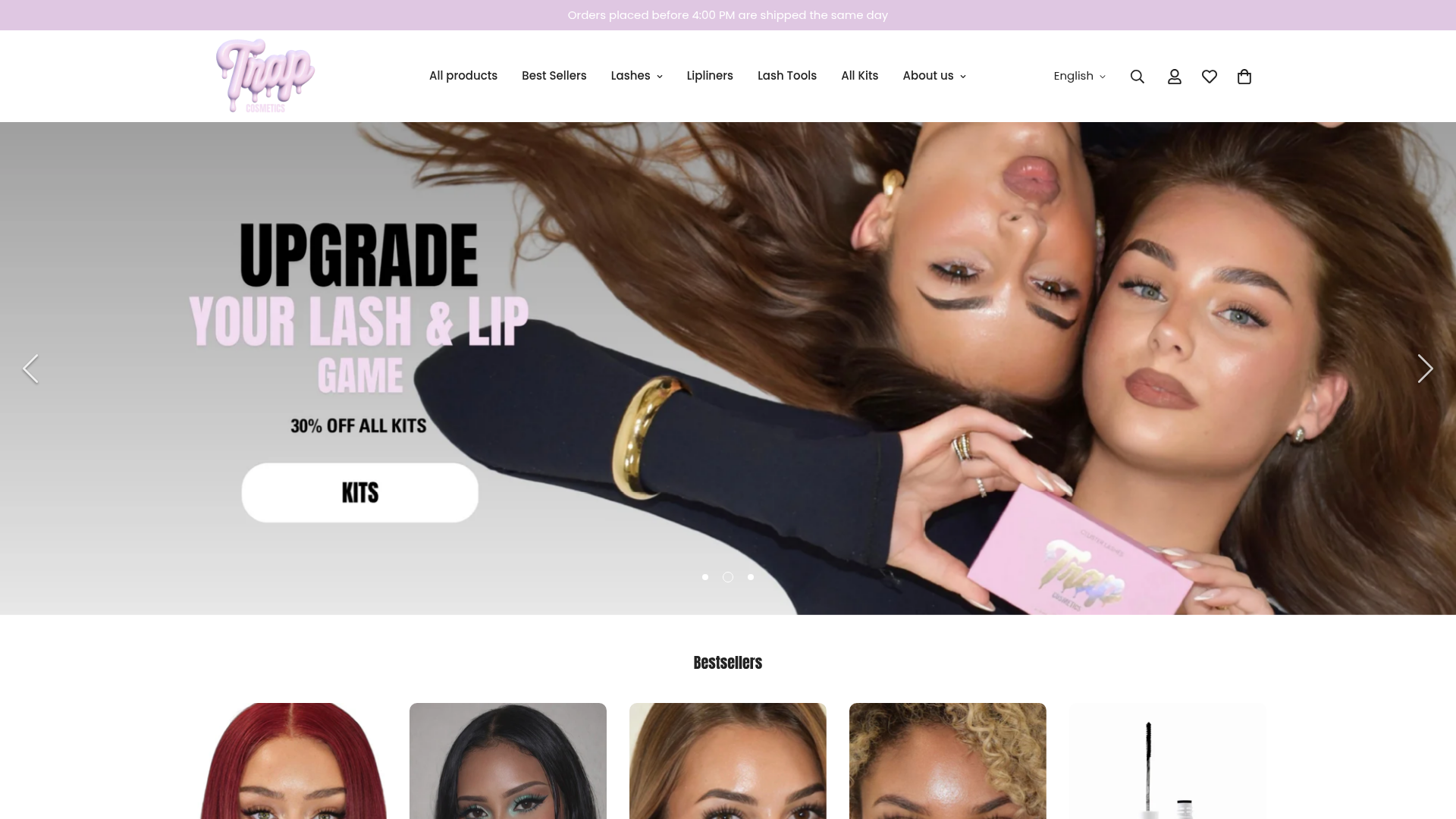 Trap Cosmetics: Innovatieve Beauty Webshop desktop weergave